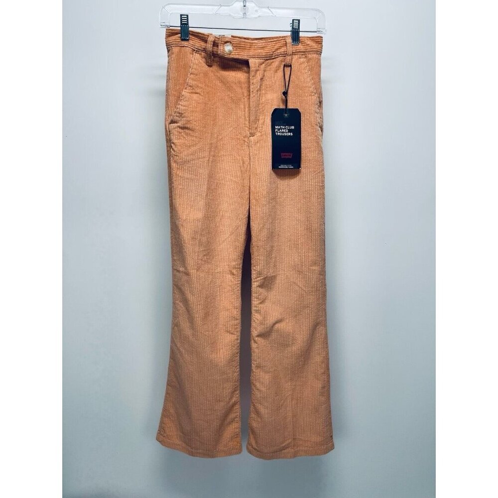 Levi's Pants Corduroy Sz 25x27 Women’s High Rise Math Club Flare Trouser Orange - Picture 1 of 10